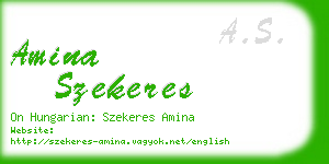 amina szekeres business card
